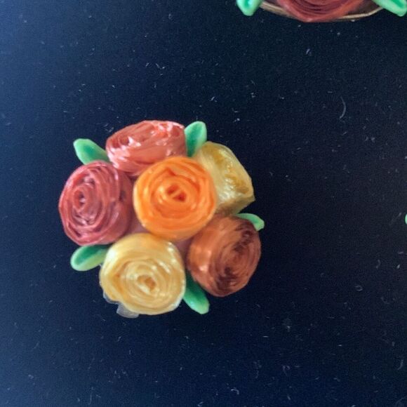 Vintage Signed West-Germany 50’s Floral Brooch Earrings Set - Picture 5 of 15